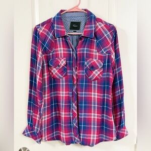 Rails Carmen Pink and Blue and Plaid Shirt